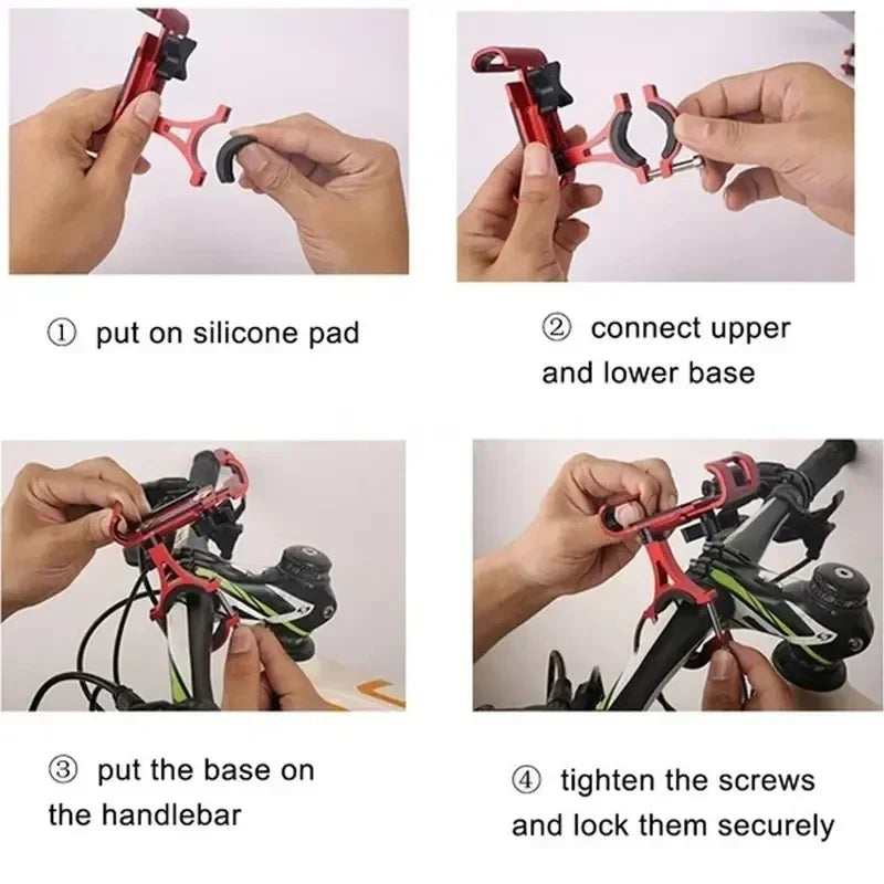 Support Téléphone Vélo & Moto VIKEFON Aluminium 360° — Universel, Anti-Chute, GPS