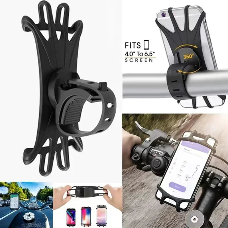 Support Téléphone Vélo & Moto VIKEFON Silicone 360° — Compatible Tous Téléphones