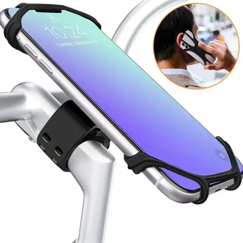 Support Téléphone Vélo & Moto VIKEFON Silicone 360° — Compatible Tous Téléphones