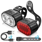 Kit Éclairage Vélo BUCKLOS Rechargeable — Phare & Féu Arrière LED Waterproof IPX5