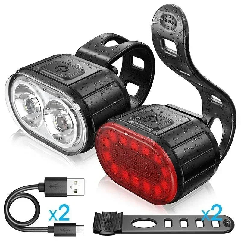 Kit Éclairage Vélo BUCKLOS Rechargeable — Phare & Féu Arrière LED Waterproof IPX5