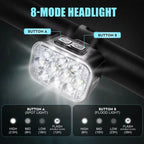 Kit Éclairage Vélo BUCKLOS LED COB — Phare 1100mAh & Féu Arrière 350mAh IPX6