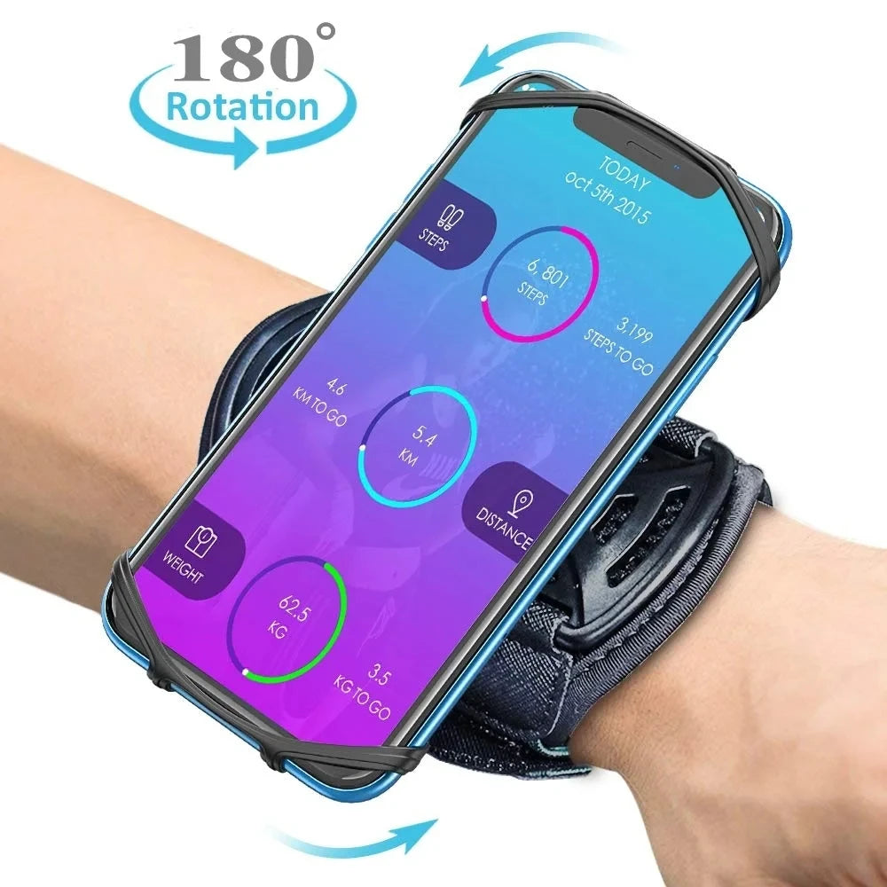 Bracelet Porte-Téléphone Rotatif 360° — Course, Randonnée & Cyclisme