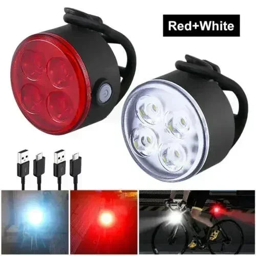 Kit Éclairage Vélo BUCKLOS Rechargeable — Phare & Féu Arrière LED Waterproof IPX5
