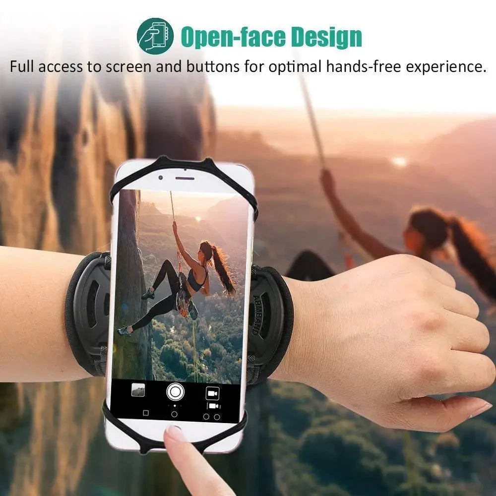 Bracelet Porte-Téléphone Rotatif 360° — Course, Randonnée & Cyclisme