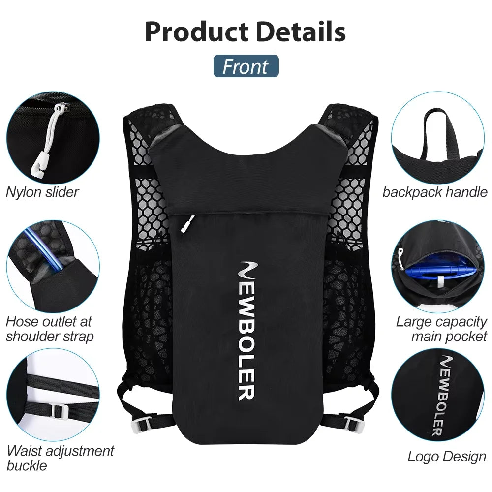 Sac d'Hydratation Trail Running NEWBOLER — 196g Ultra-Léger avec Bouteille TPU
