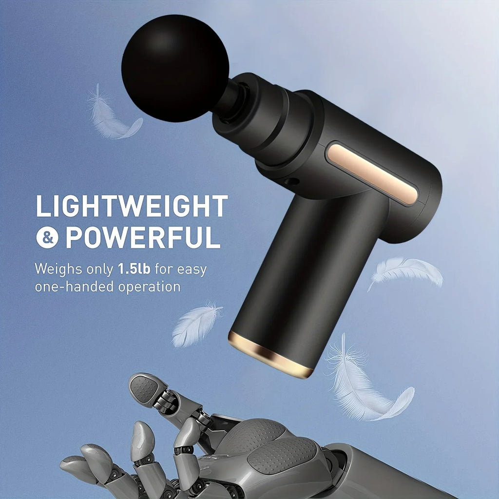 Pistolet de Massage Fascial OREADEX — Écran LED Tactile & 4 Têtes Interchangeables