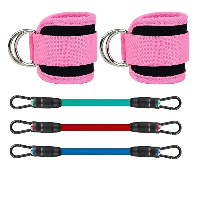 Sangles de Cheville avec Bandes Élastiques — Fessiers, Yoga & Gym
