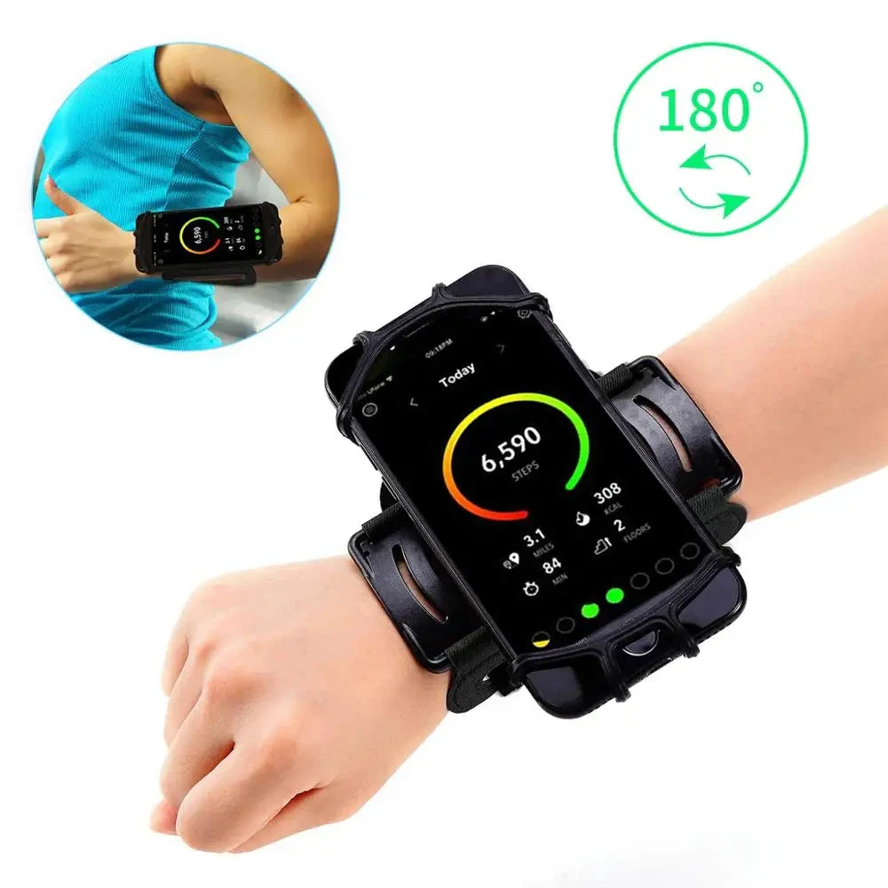 Bracelet Porte-Téléphone Rotatif 360° — Course, Randonnée & Cyclisme
