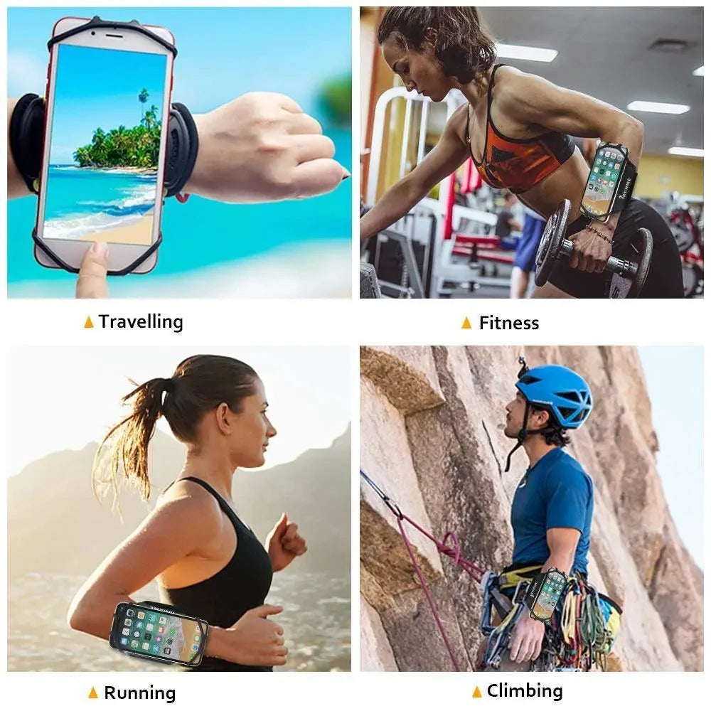 Bracelet Porte-Téléphone Rotatif 360° — Course, Randonnée & Cyclisme
