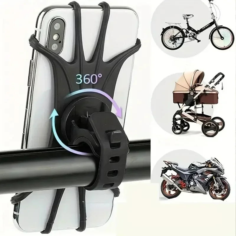 Support Téléphone Vélo & Moto VIKEFON Silicone 360° — Compatible Tous Téléphones
