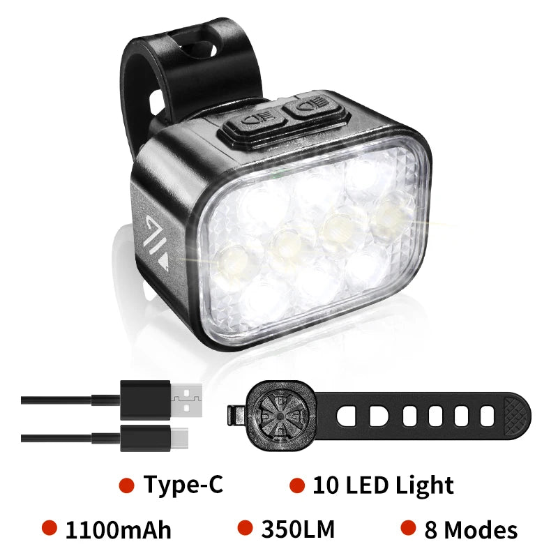 Kit Éclairage Vélo BUCKLOS X10/Q6 — Phare & Féu Arrière LED Waterproof IPX6 USB