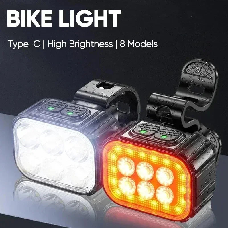 Kit Éclairage Vélo BUCKLOS X10/Q6 — Phare & Féu Arrière LED Waterproof IPX6 USB