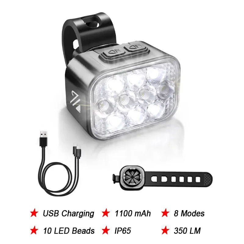 Kit Éclairage Vélo BUCKLOS LED COB — Phare 1100mAh & Féu Arrière 350mAh IPX6